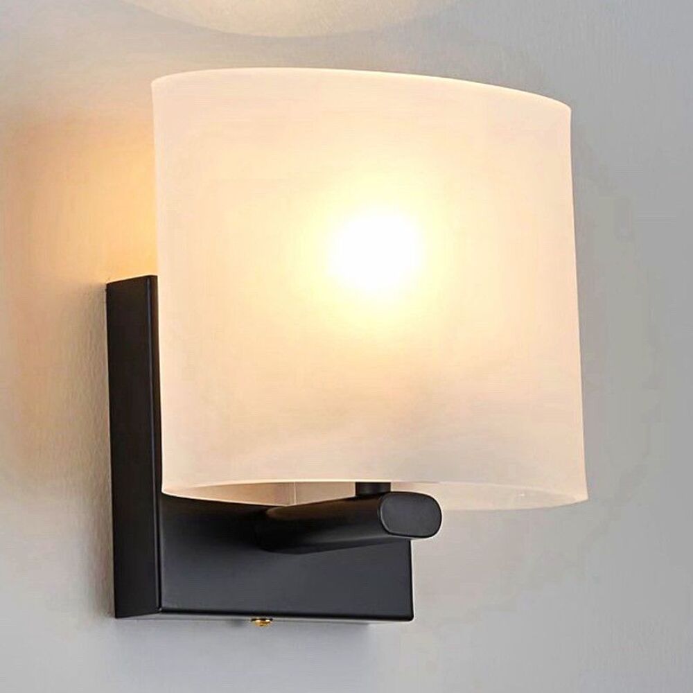 AuroraSpher Indoor Wall Sconce Matte Black/White Shade E26 60W 110-120V